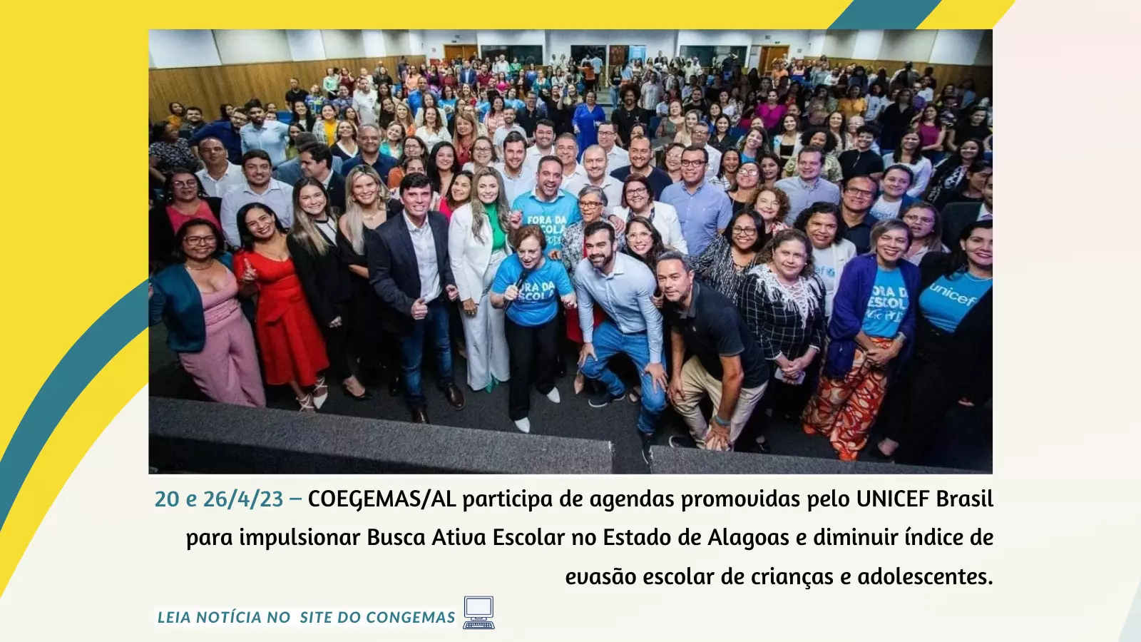 COEGEMAS/AL participa de agendas promovidas pelo UNICEF Brasil no Alagoas